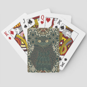 Dekorierte Burrowing Owl Golden Brown Earth Tones Spielkarten