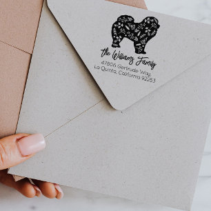 Dekorierte Chow Chow Family Rücksendeadresse Gummistempel