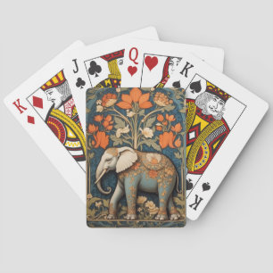 Dekorierte Elephant William Morris Inspirierte flo Spielkarten