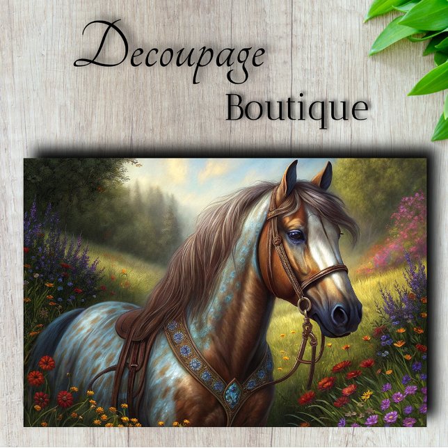 Dekorierte Horse-Wiese-Decoupage Seidenpapier (Decorated Horse Meadow Decoupage Tissue Paper)