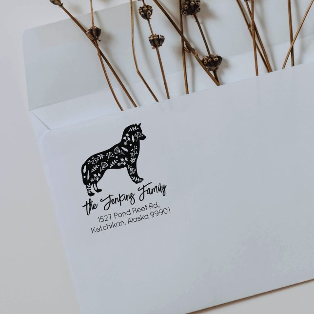 Dekorierte Husky-Rücksendeadresse Gummistempel (Von Creator hochgeladen)