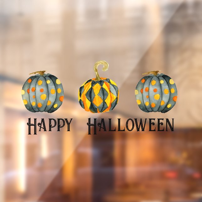 Dekorierte Kürbiskins Halloween, individuell anpas Fensteraufkleber (Blatt 2)