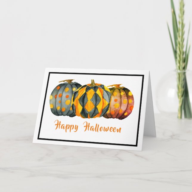 Dekorierte Kürbiskins Halloween, individuell anpas Karte (Vorderseite)