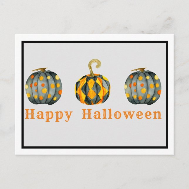 Dekorierte Kürbiskins Halloween, individuell anpas Postkarte (Vorderseite)