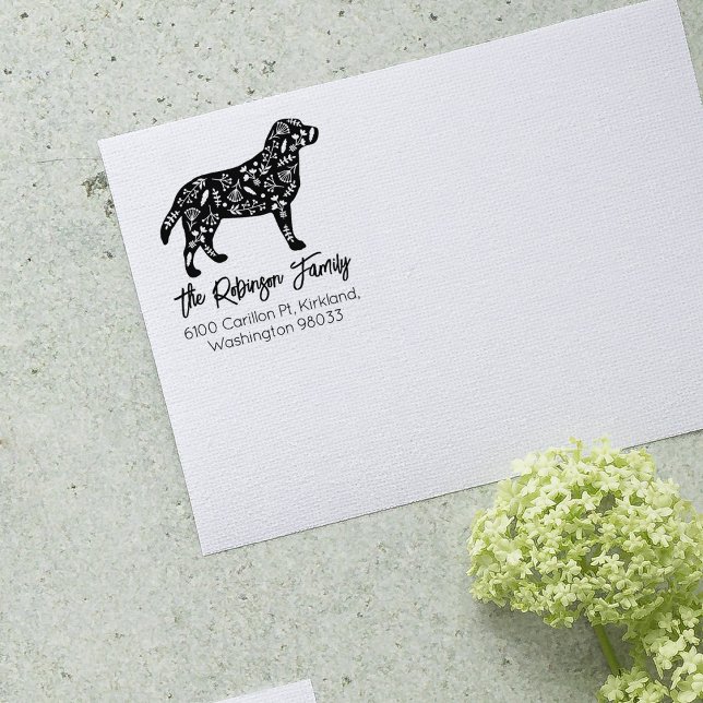 Dekorierte Labrador-Rücksendeadresse Gummistempel (Von Creator hochgeladen)