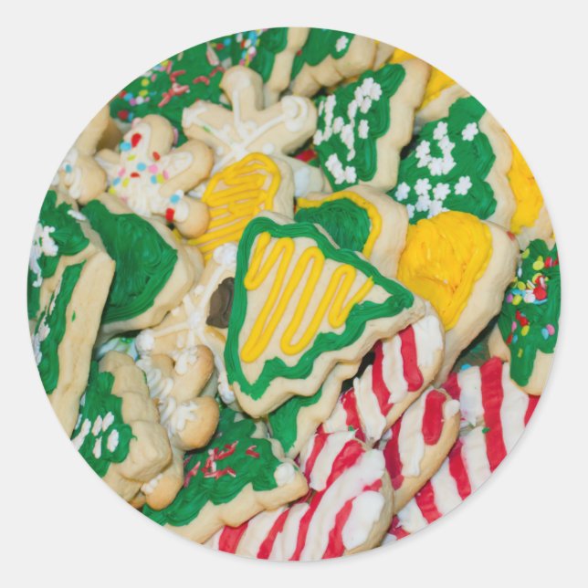 Dekorierte Mattierte, hausgemachte Weihnachtszucke Runder Aufkleber (Vorderseite)