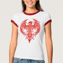 Dekorierte Red Tribal Phoenix T-Shirt