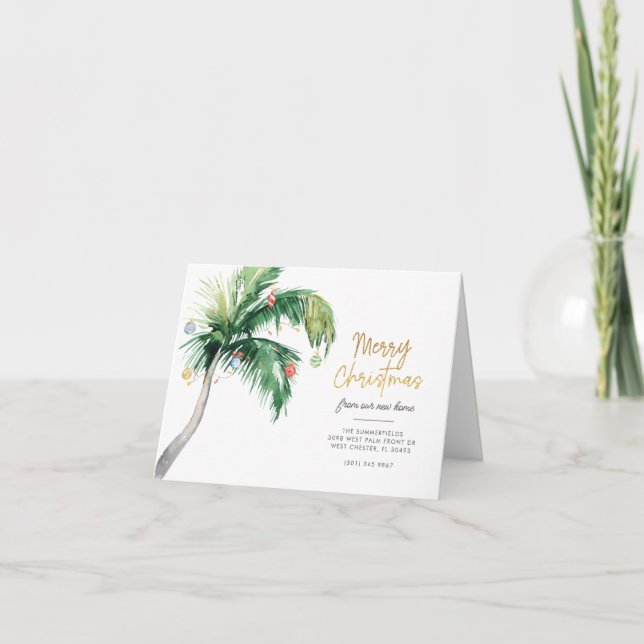 Dekorierte Weihnachtsankündigung des Palmenbaumes Einladung (Vorderseite)