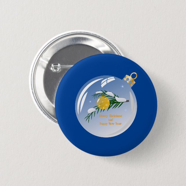Dekorierte Weihnachtszweig in Bauble Button (Vorne & Hinten)