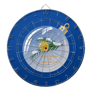 Dekorierte Weihnachtszweig in Bauble Dartscheibe