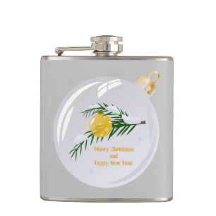 Dekorierte Weihnachtszweig in Bauble Flachmann