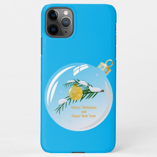 Dekorierte Weihnachtszweig in Bauble iPhone Hülle (Rückseite)