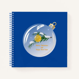 Dekorierte Weihnachtszweig in Bauble Notizbuch