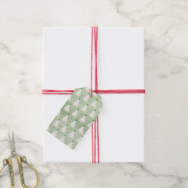 Dekorierte weiße Weihnachtsbaumen Grüner Stern & O Geschenkanhänger