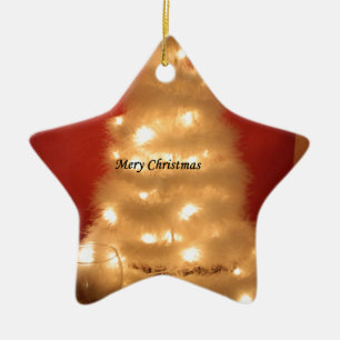 Dekorierte weiße Weihnachtsbaumsammlung Keramik Ornament
