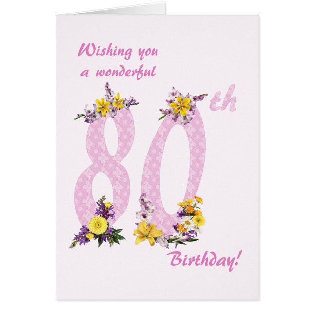 Dekorierte Zahlen der 80. Blume (Vorne)