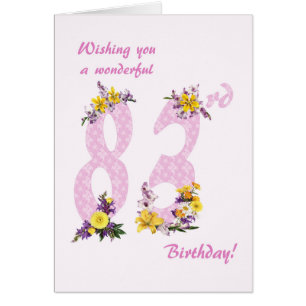 Dekorierte Zahlen der 83. Blume