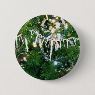Dekorierte Zweige der Holiday Tree Button