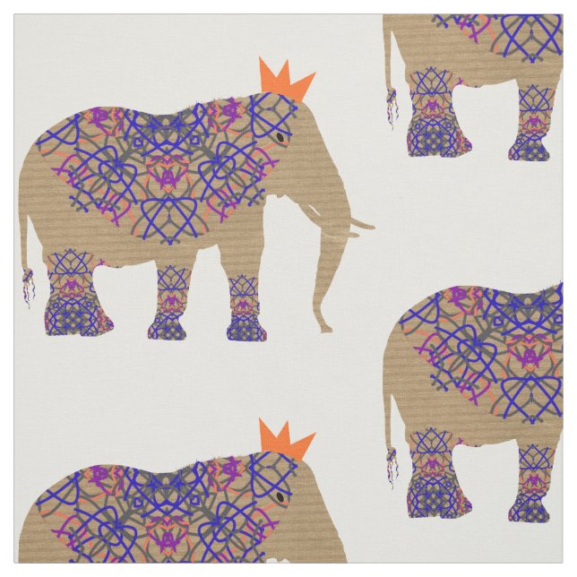 Dekorierter Elefant Niedlich Whimsy Fun Stoff (Muster)