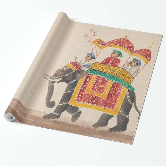 Dekorierter indischer Elefant mit einem kanopidier Geschenkpapier (Ungerollt)