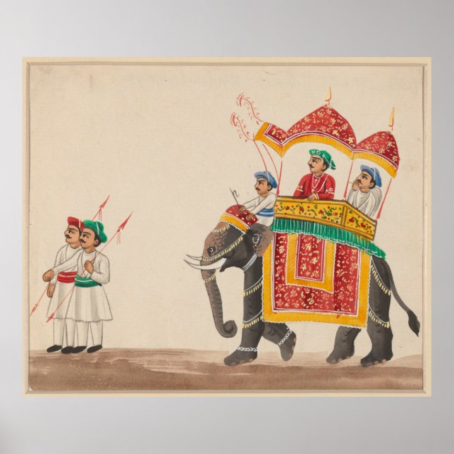 Dekorierter indischer Elefant mit einem kanopidier Poster (Vorne)