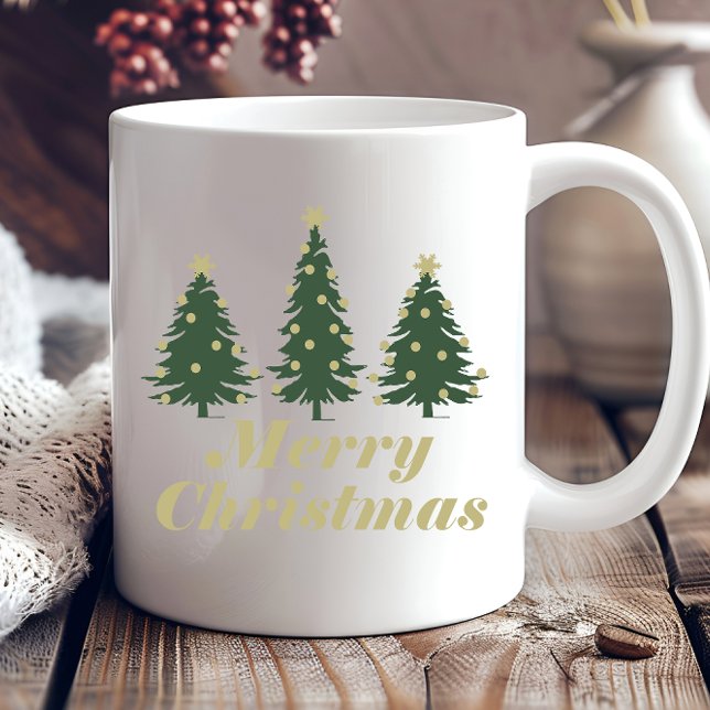 Dekorierter Urlaub Frohe Weihnachtskiefern Kaffeetasse (Von Creator hochgeladen)