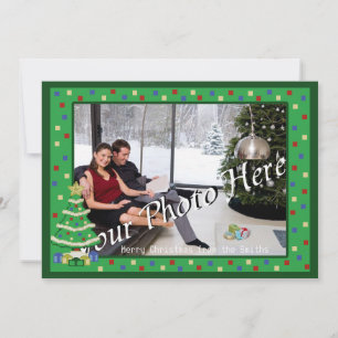 Dekorierter Weihnachtsbaum 8bit Video Game Style Feiertagskarte