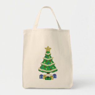 Dekorierter Weihnachtsbaum 8bit Video Game Style T Tragetasche