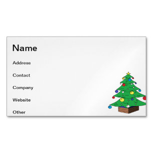Dekorierter Weihnachtsbaum-Cartoon Magnetische Visitenkarte