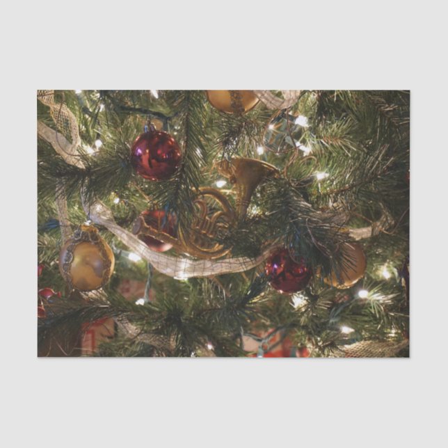 Dekorierter Weihnachtsbaum Nah Seidenpapier (Vorderseite)
