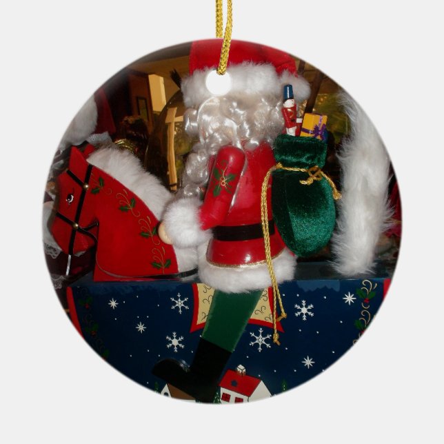 Dekorierter Weihnachtsmann Weihnachtskunst Print/D Keramikornament (Vorne)