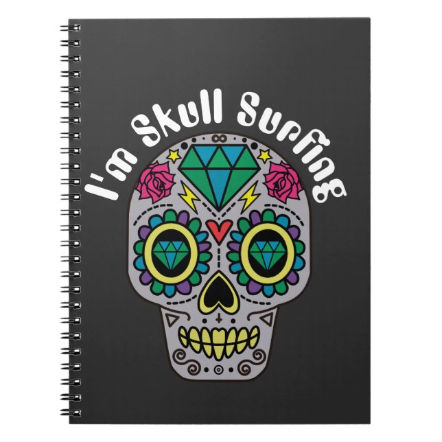Dekoriertes Abstraktes Skull Spiral Foto Notebook Notizblock (Vorderseite)