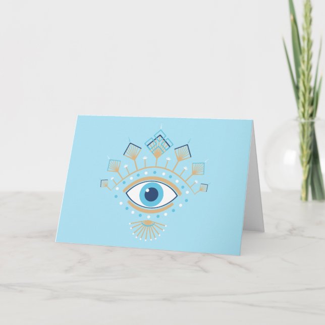 Dekoriertes griechisches Eye Türkisches Schutzsymb Karte (Vorderseite)