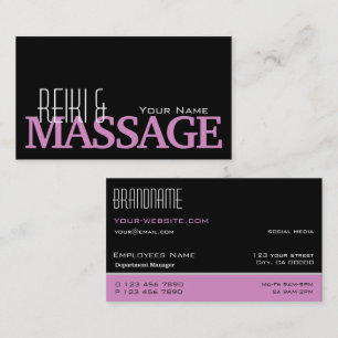 Dekoriertes Schwarzes Lilac Weiß Typografisch und  Visitenkarte
