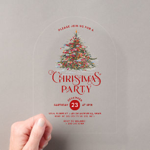 Dekoriertes Weihnachtsbaum Weihnachtsgebäck Party  Acryleinladungen