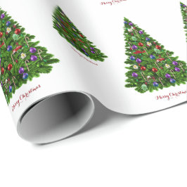 Dekoriertes Weihnachtsbaumgeschenkpapier Geschenkpapier