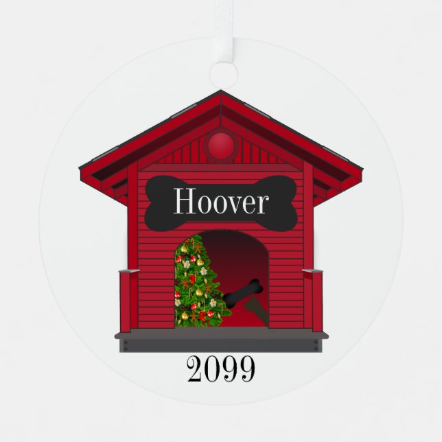 Dekoriertes Weihnachtshaus Personalisiert Ornament Aus Metall (Vorderseite)