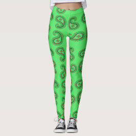 Dekorpaisley-Muster auf grün Leggings