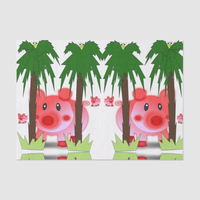 Dekorpapier Rosa Schweine Seidenpapier (Vorderseite)