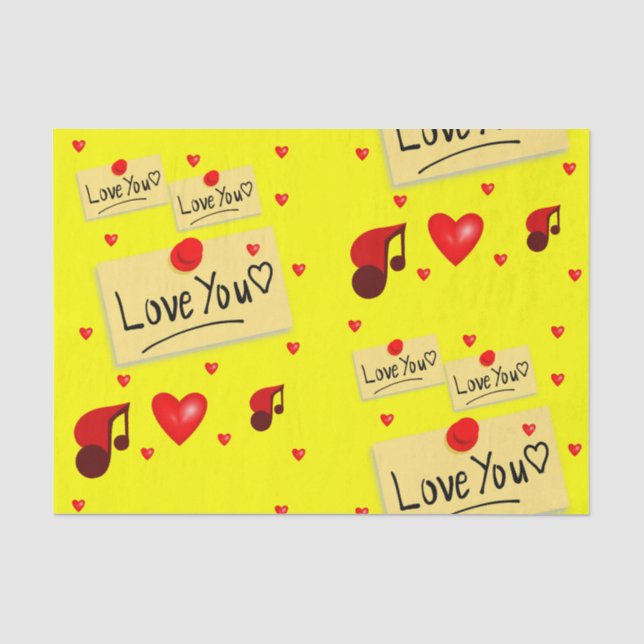 Dekorpapier-Valentine Küsse Seidenpapier (Vorderseite)