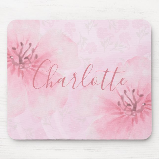 Dekorrosa Floral Ihr Name Mousepad (Vorne)