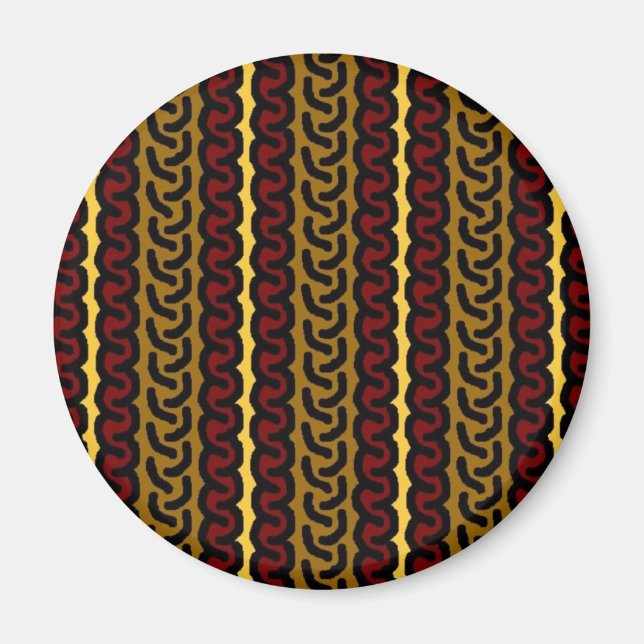 Dekorstrickmagnet - ocher/rot magnet (Vorne)