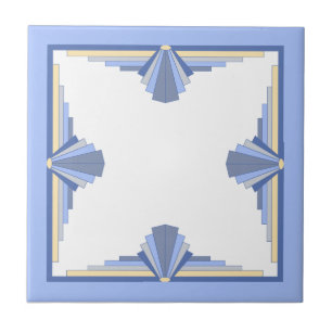Dekos in Creme- und Ascheblau Fliese