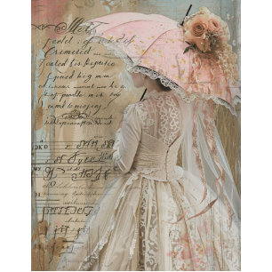 Dekouapage Süd Charm Flower Pink Parasol Seidenpapier