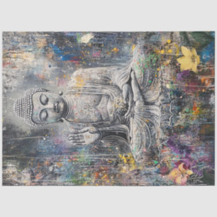 Dekoupage Abstrakt Buddha Pose Seidenpapier