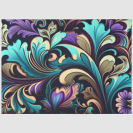 Dekoupage Abstrakt Floral Muster Lila Blau Seidenpapier