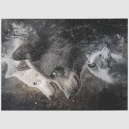Dekoupage Abstrakte Wölfe und Bärenwälder Szene Seidenpapier