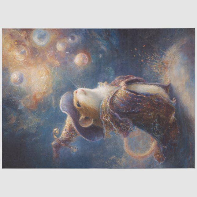 Dekoupage Artistic Maus beobachten das Universum Seidenpapier (Vorderseite)