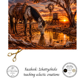 Dekoupage Australian Outback Pferd Wasserstelle Seidenpapier