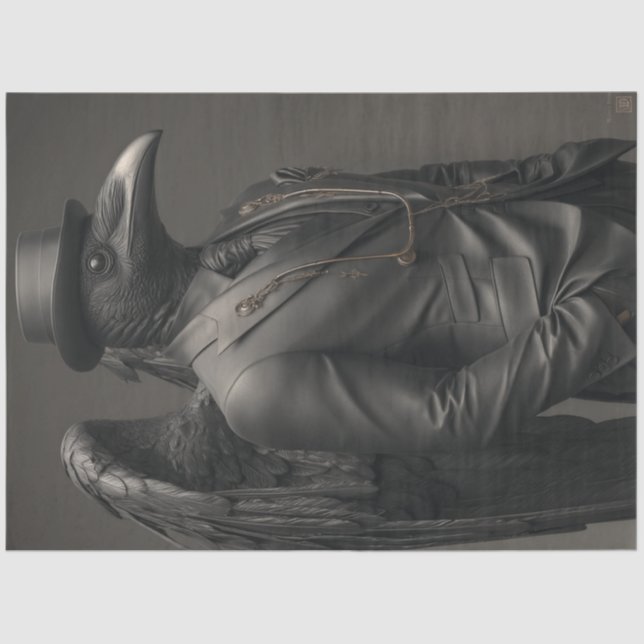 Dekoupage Black Crow Satin Anzug Charismatica Seidenpapier (Vorderseite)